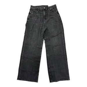 American Eagle Outfitters Black Wide Leg Jeans Size 8 Long